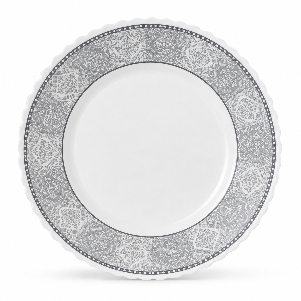 Clara Grey Ornamental Porcelain Dinner Plate