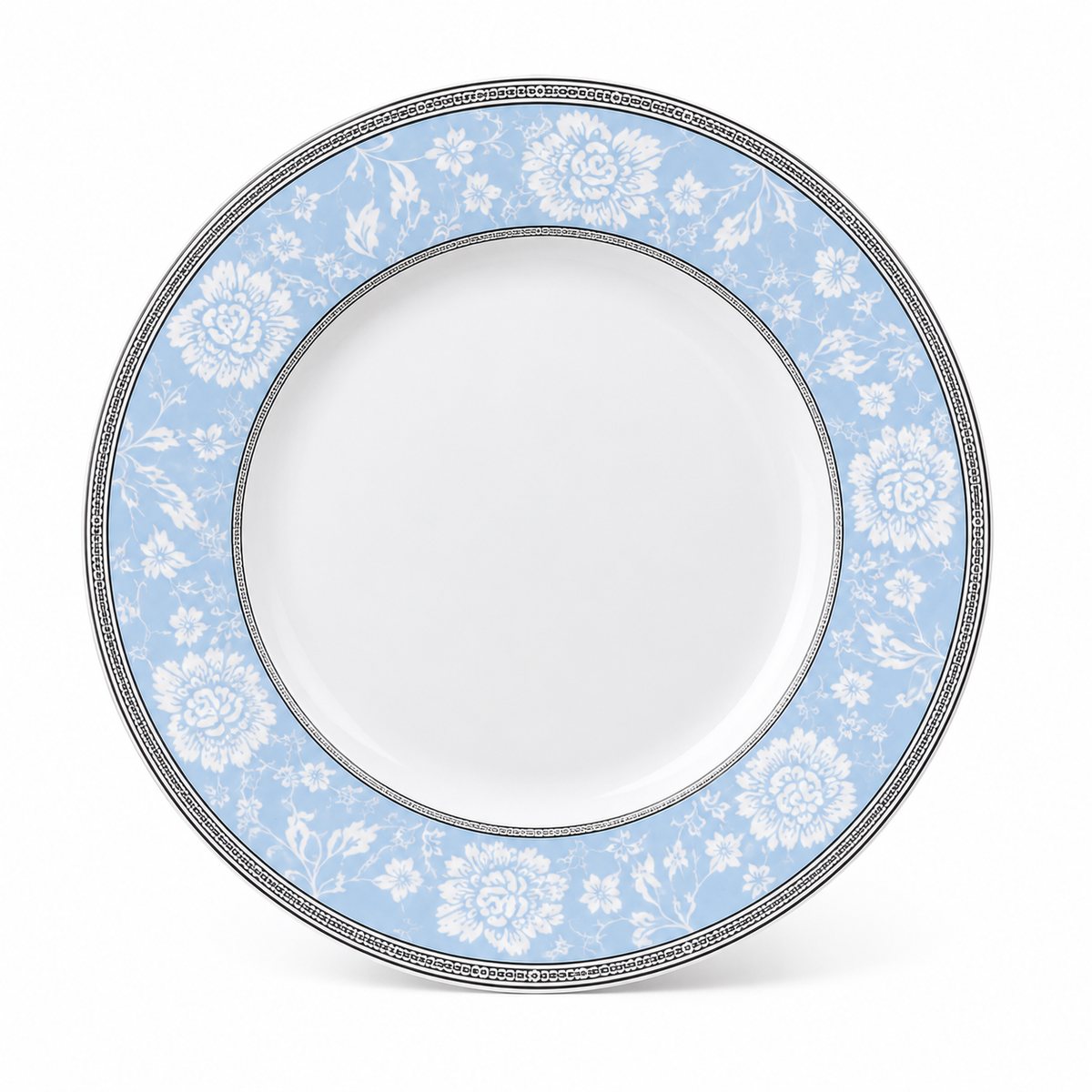 Light Blue Floral Porcelain Dinner Plate 10inch