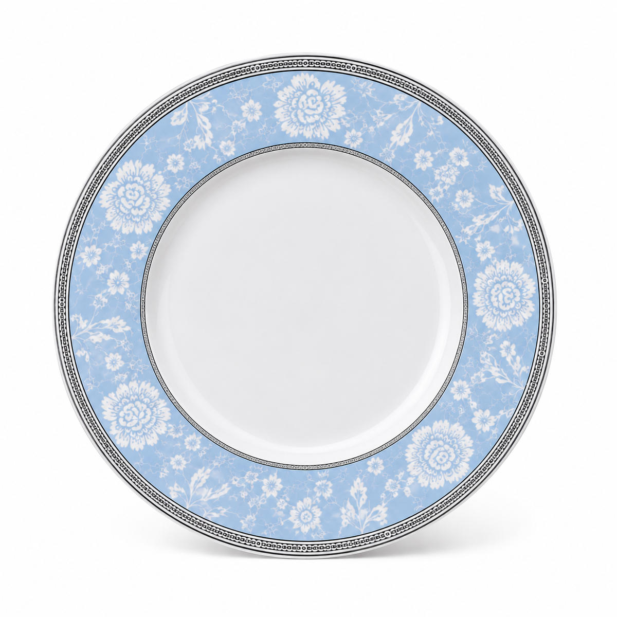 Light Blue Floral Porcelain Side / Dessert Plate 7.5inch