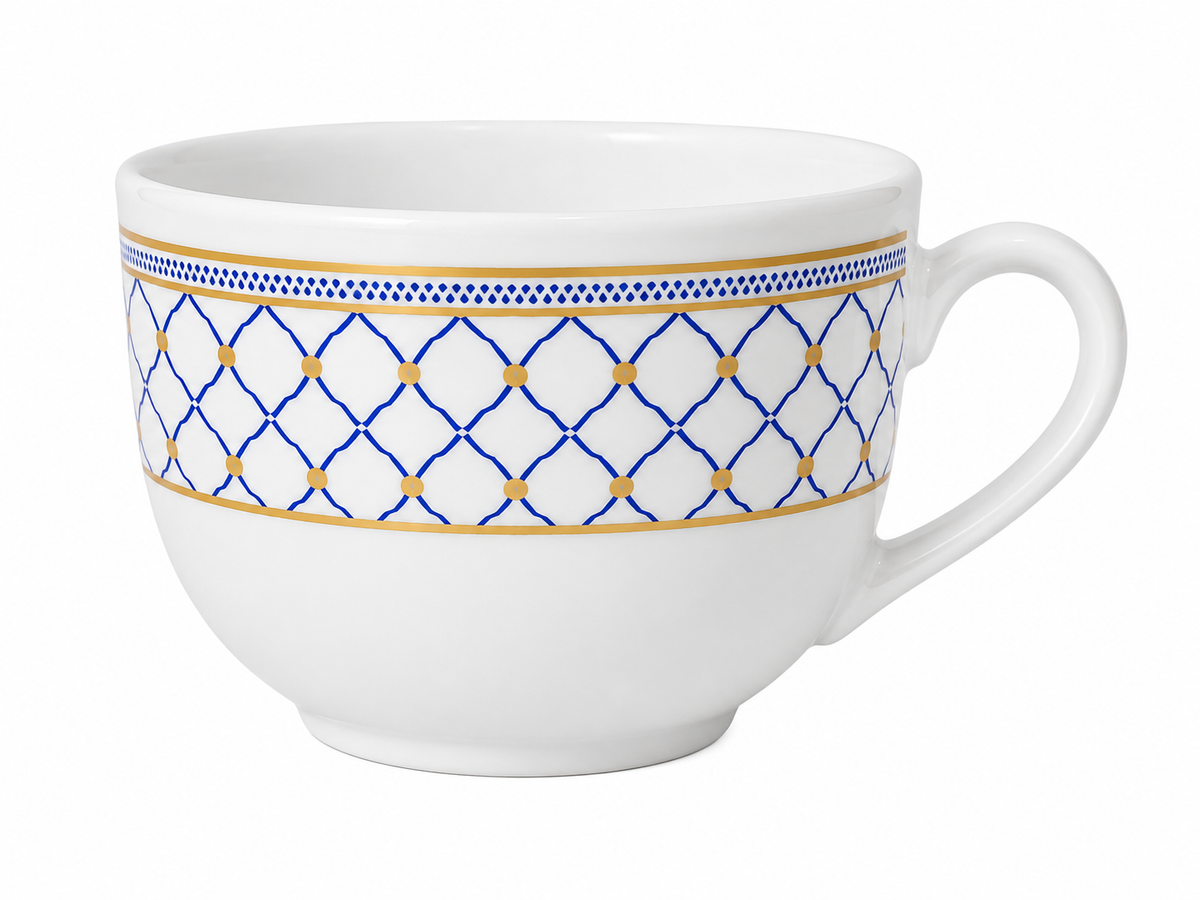 Royal Blue Lattice Porcelain Cup