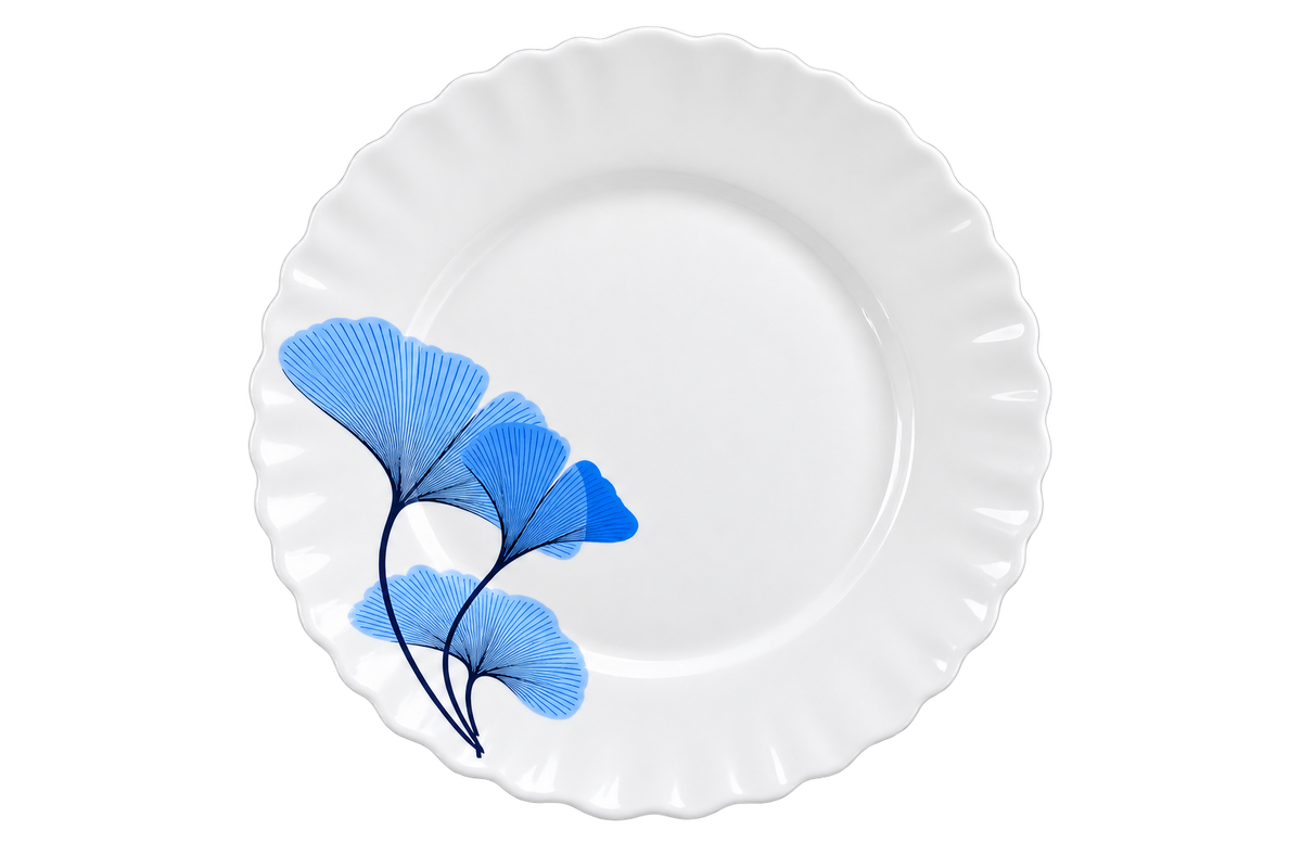 Blue Ginkgo Porcelain Side &amp; Dessert Plate
