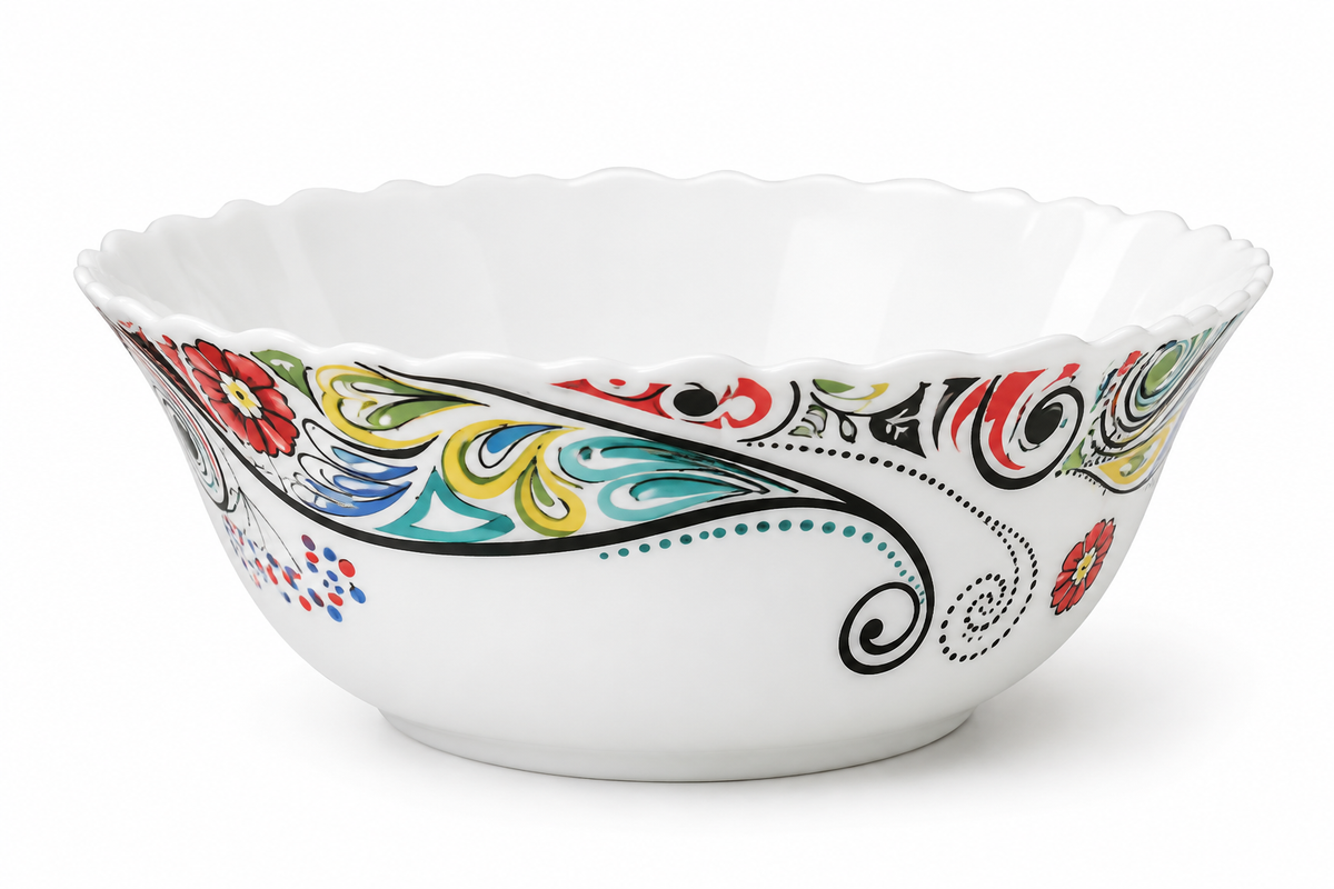 Colorful Ornamental Porcelain Bowl 7inch