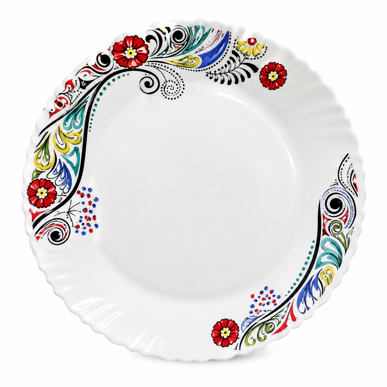 Colorful Ornamental Porcelain Dinner Plate 10inch