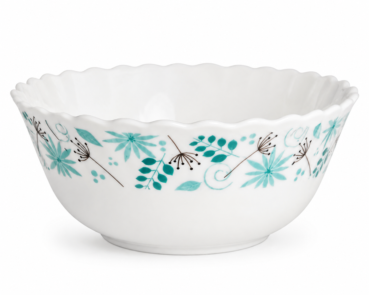 Aqua Botanical Porcelain Bowl