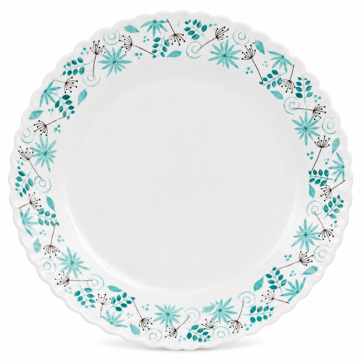 Aqua Botanical Porcelain Dinner Plate