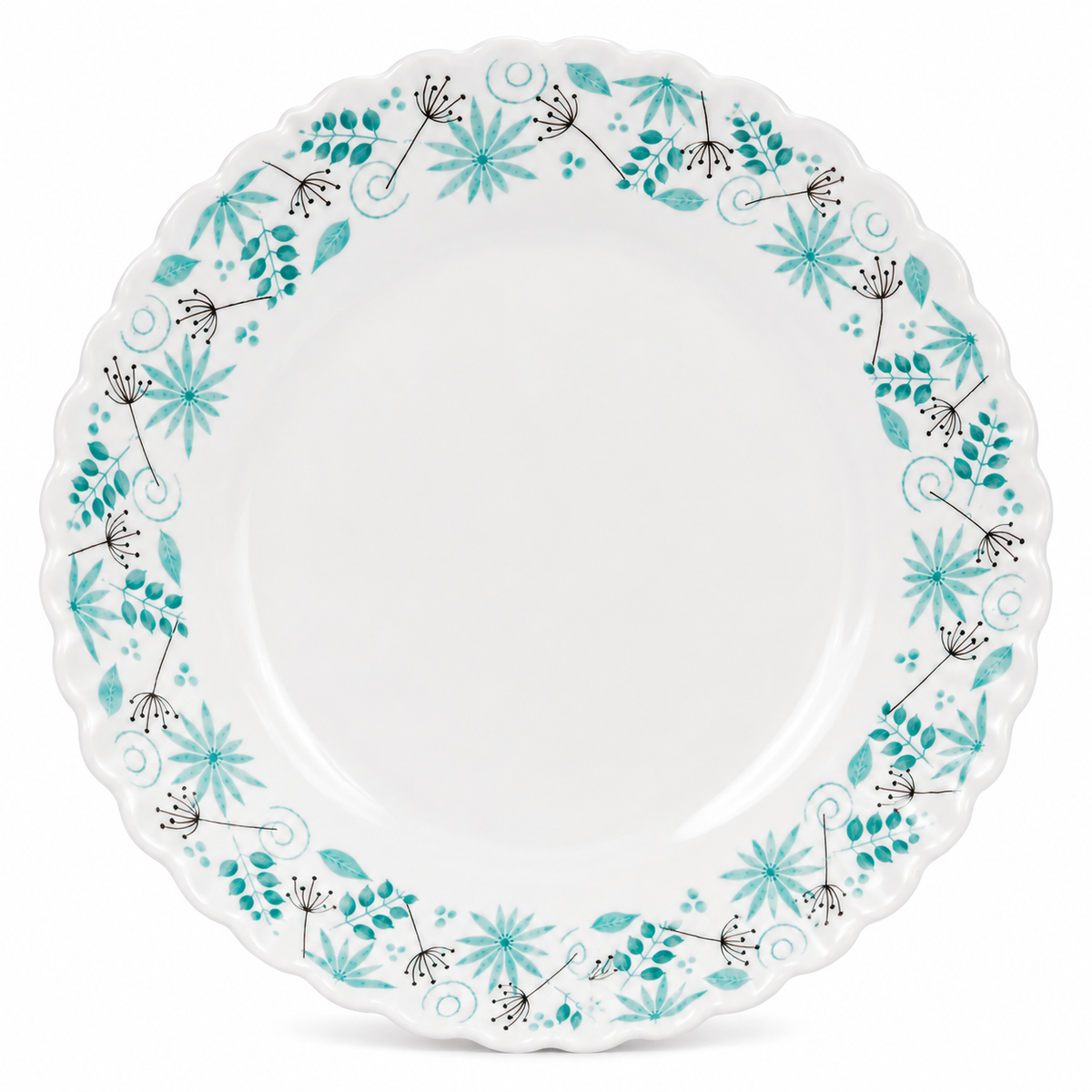 Aqua Botanical Porcelain Side & Dessert Plate