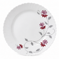 Burgundy Floral Porcelain Dinner Plate