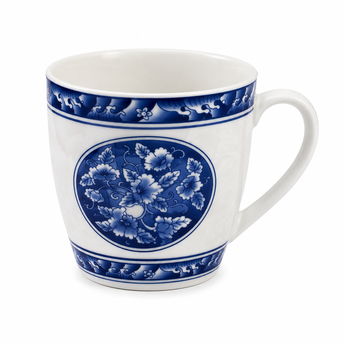 Blue Floral Porcelain Cup