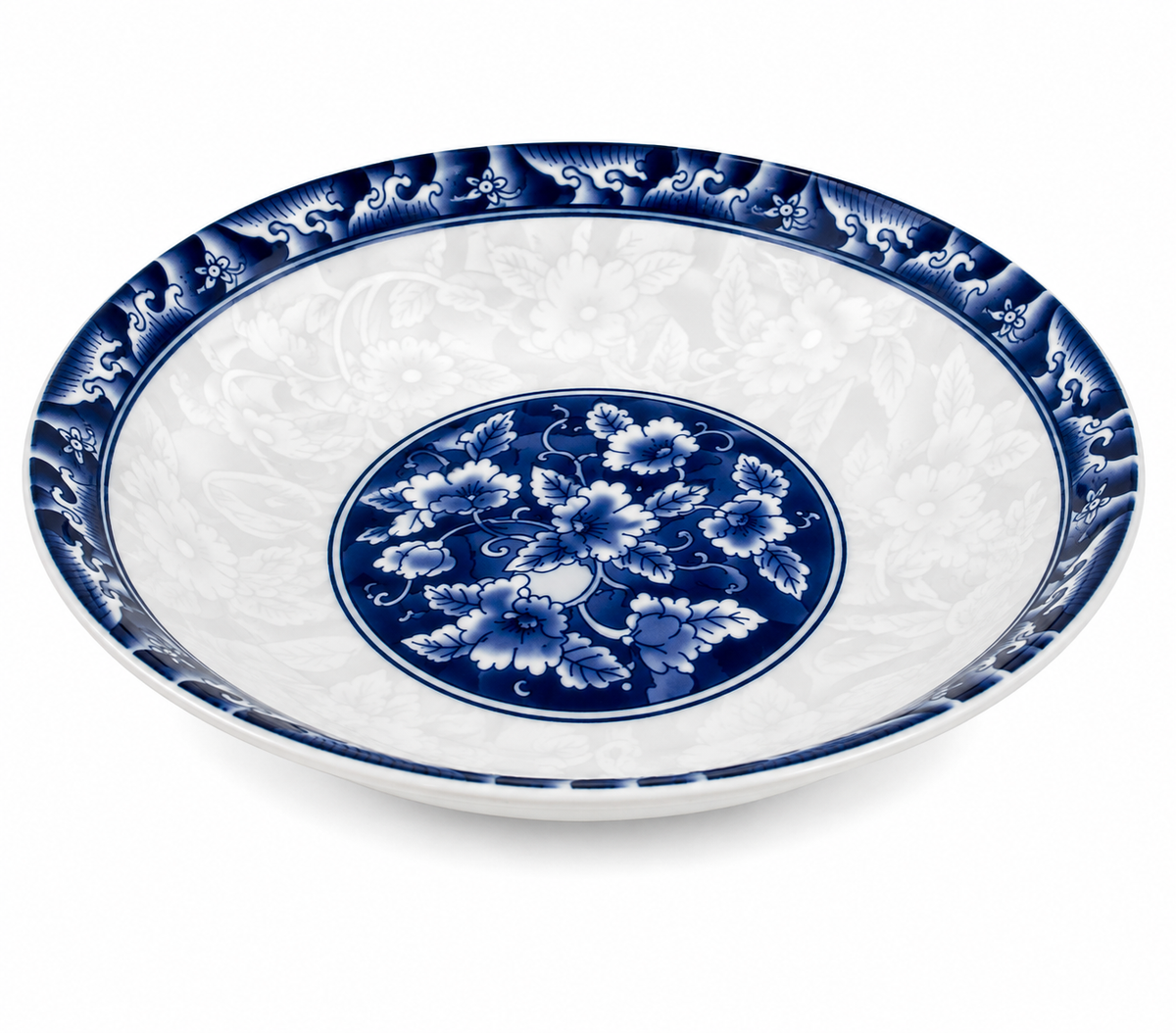 Blue Floral Porcelain Bowl 7inch