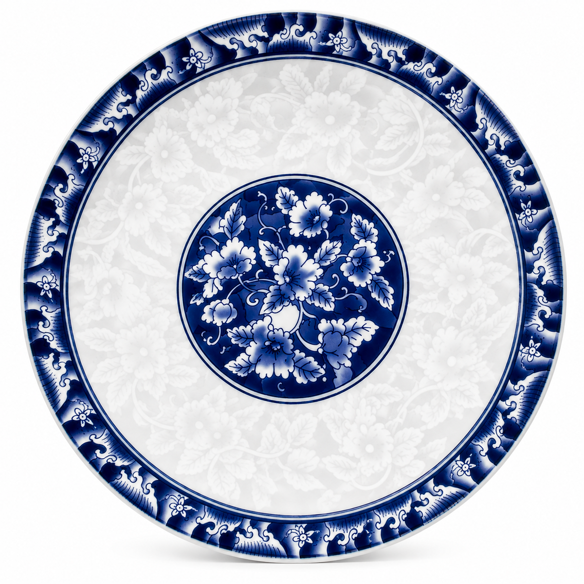 Blue Floral Porcelain Dinner Plate 8inch