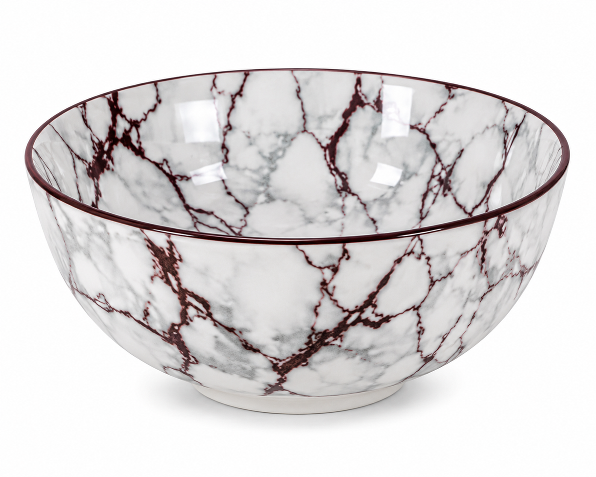 Marble Elegance Porcelain Bowl 7inch