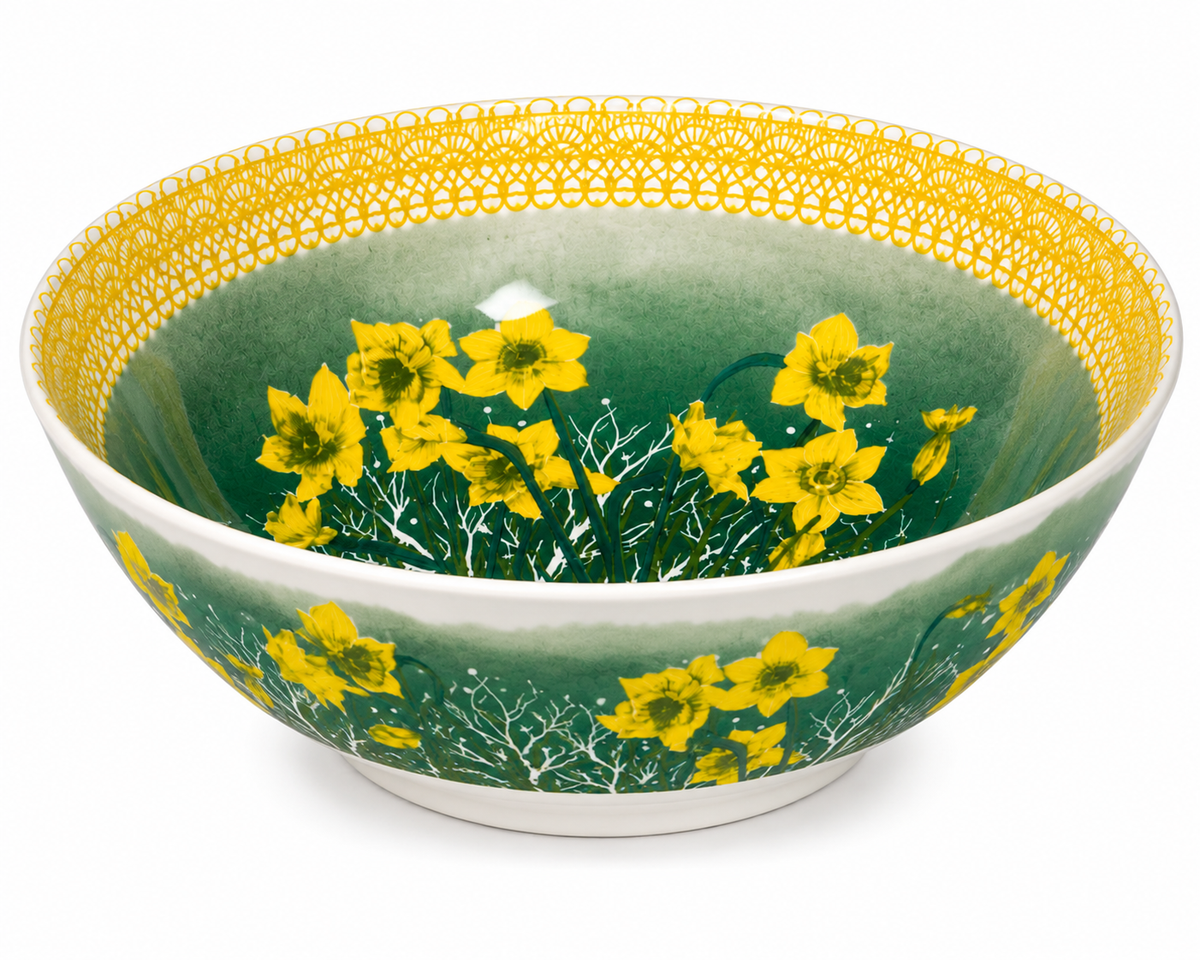 Yellow Meadow Porcelain Bowl 7inch