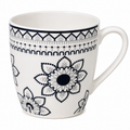 Cana de porțelan Mandala Monocromă