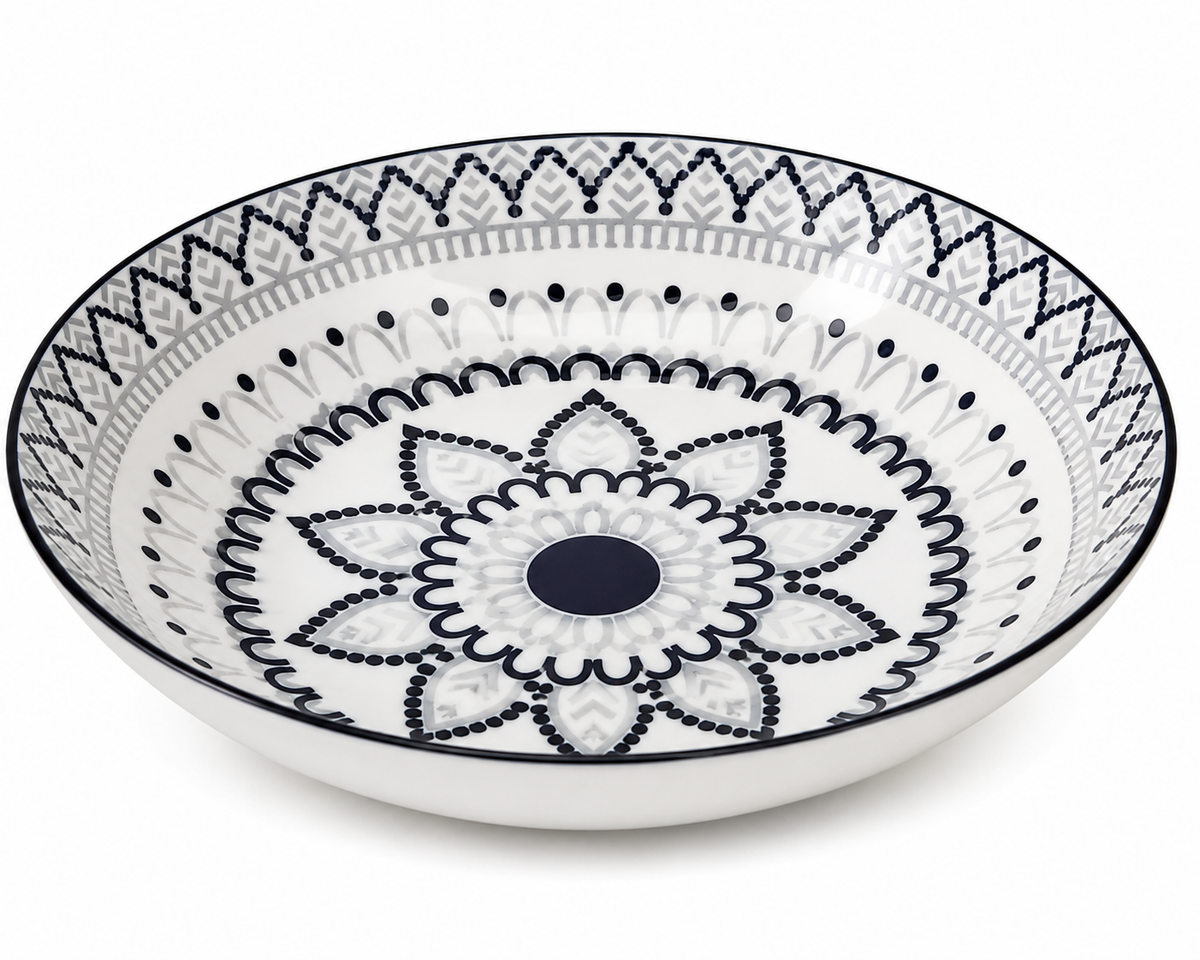 Monochrome Mandala Dinner Plate 8inch