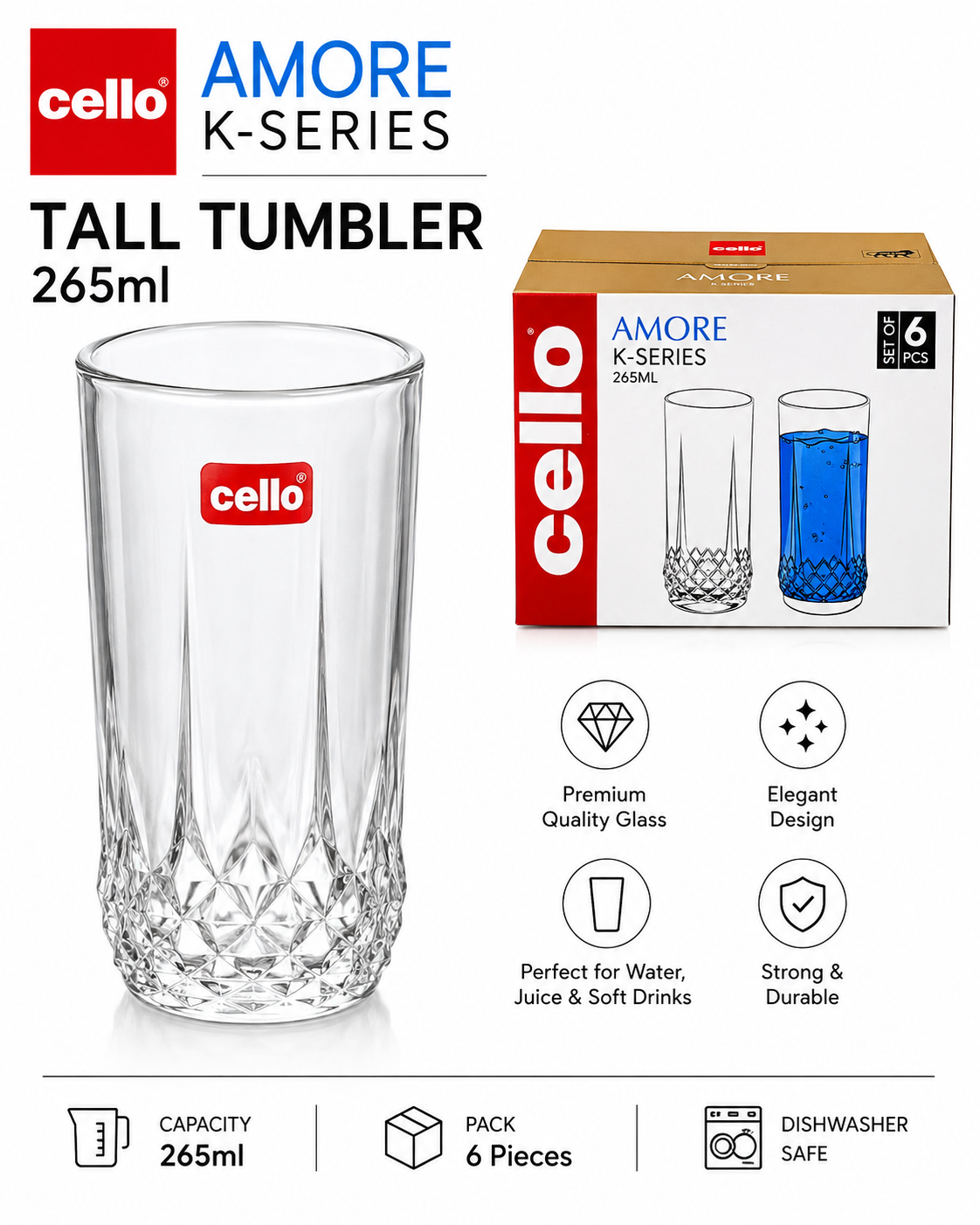 Amore K-Series Tall Tumbler 275 ml