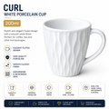 Cana din porțelan alb Curl 200 ml