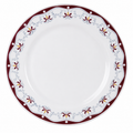 Farfurie clasică de cină cu flori, bordo, de 28 cm