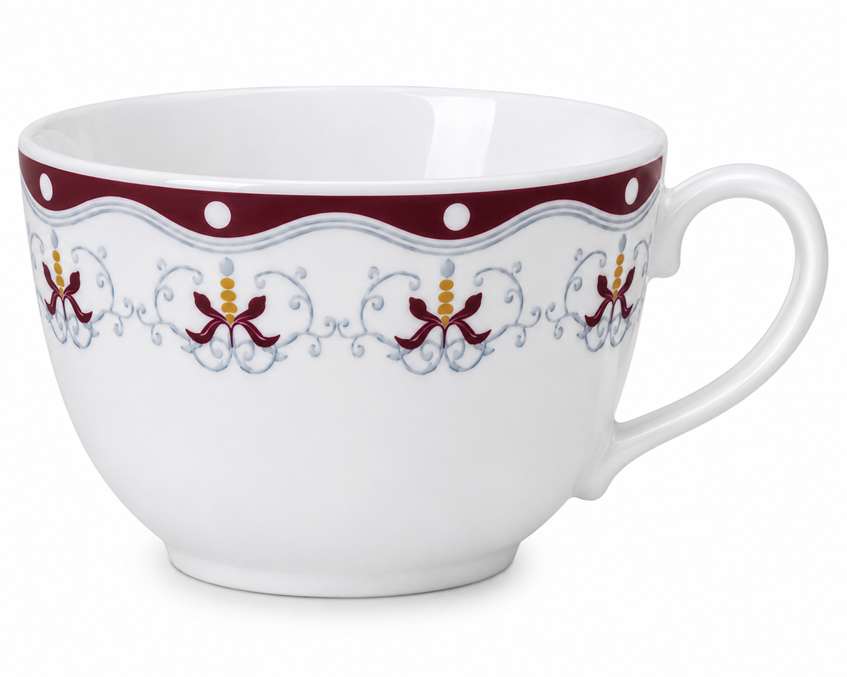 Burgundy Classic Floral Cup