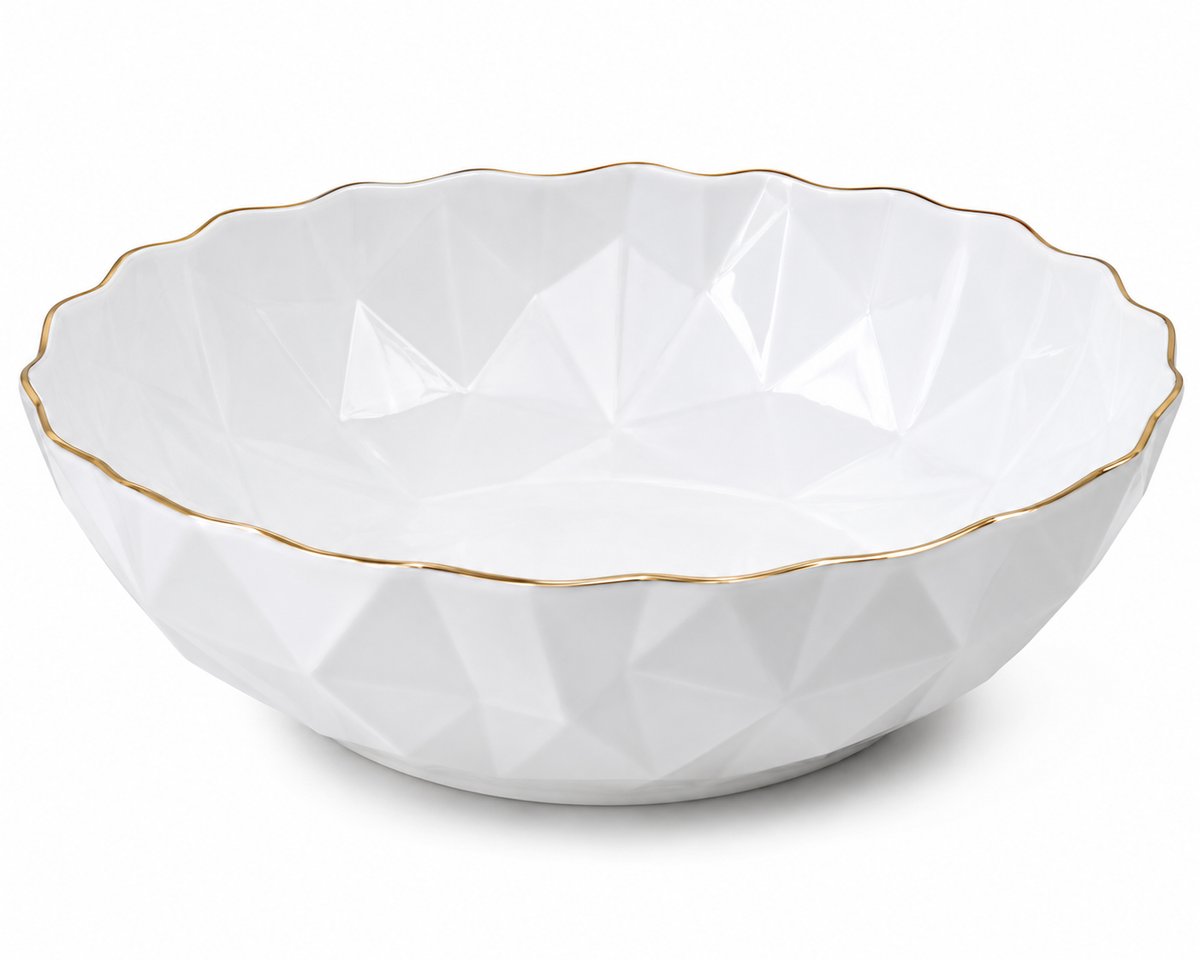 Crystal Facet Large Serving Bowl 9inch