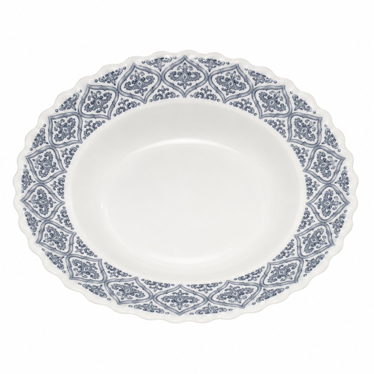 Blue Grey Classic Deep Soup Plate 9inch