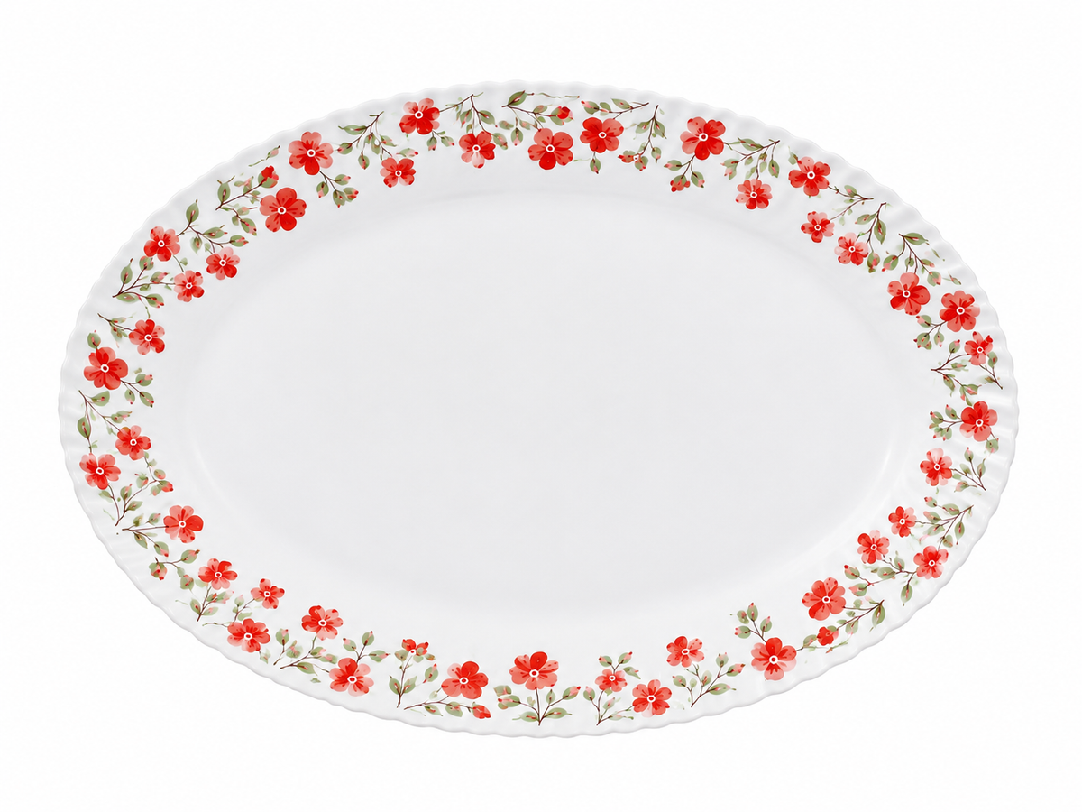 Coral Floral Classic Large Serving Plate