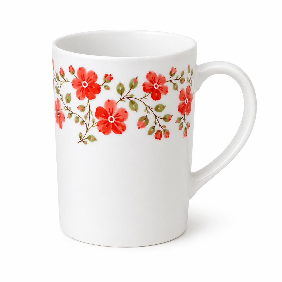 Cană clasică cu model floral de corali