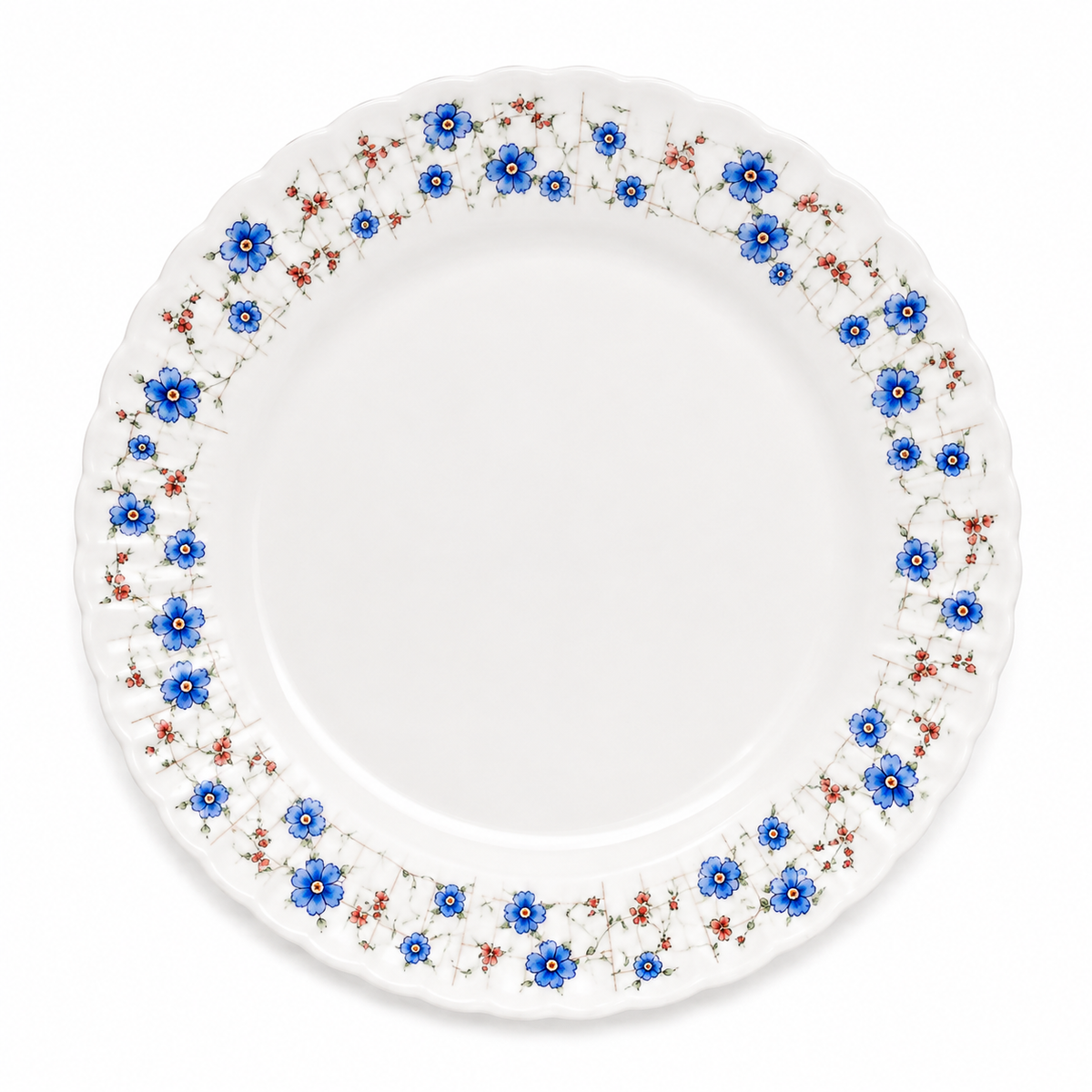 Blue Floral Clover Dinner Plate 10inch