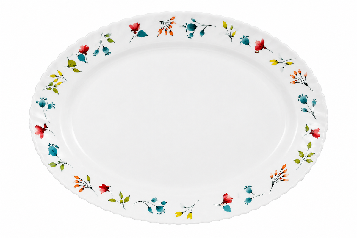 Multicolor Floral Classic Large Serving Plate