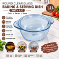 Round Clear Glass Baking &amp; Serving Dish with Lid