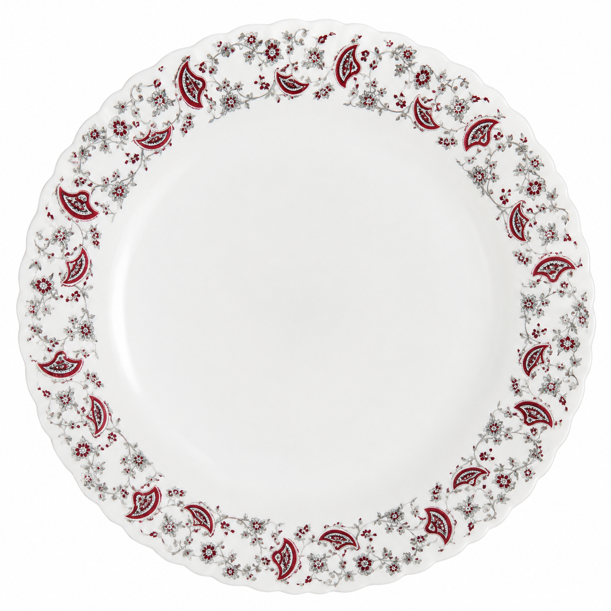 Farfurie clasică de masă, model Paisley, nuanță Burgundy