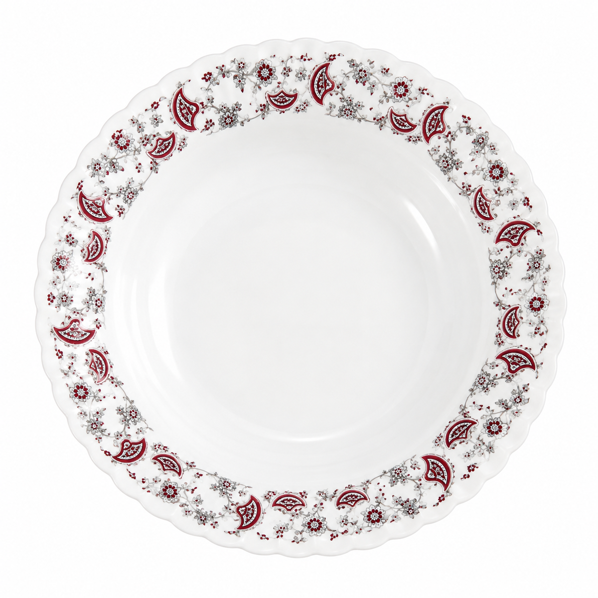 Burgundy Paisley Classic Deep Soup Plate 9inch