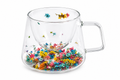Multicolor Floral Glass Mug