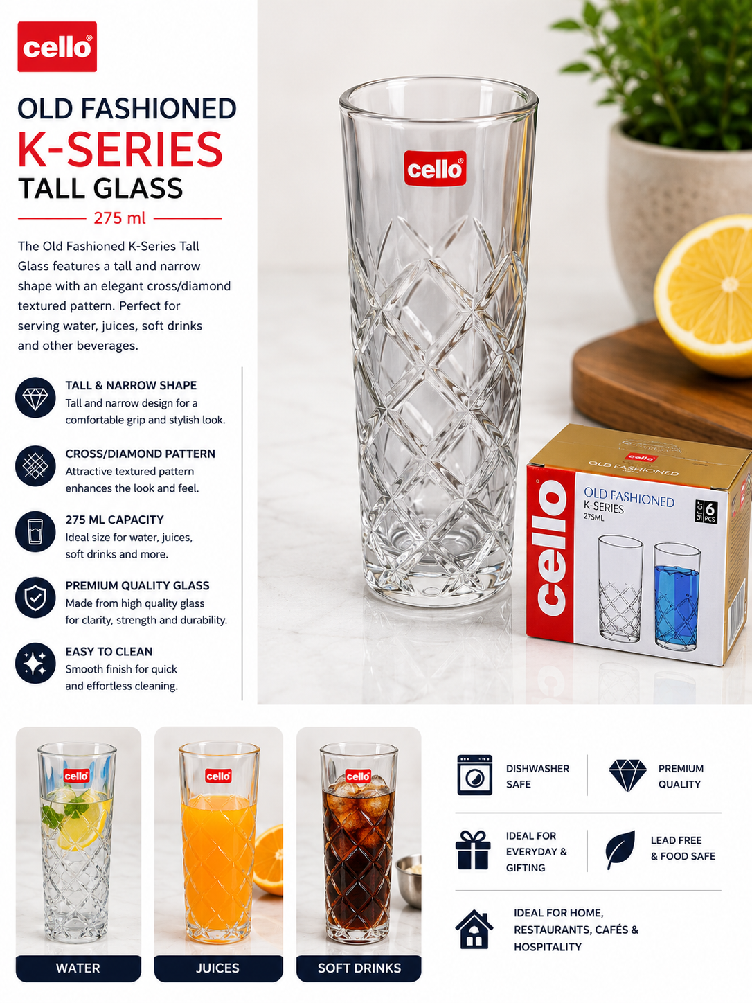 Old Fashioned K-Series 275 ml Tall Glass