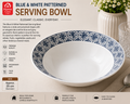 Blue & White Patterned Serving Bowl