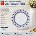 Blue & White Floral Patterned Side / Dessert Plate