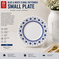 Blue & White Floral Patterned Small Plate