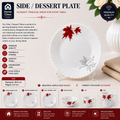 Red Maple Leaf Patterned Side / Dessert Plate 7.5Inch