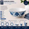 Blue Floral Patterned Serving Bowl
