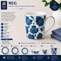 Blue Floral Patterned Mug