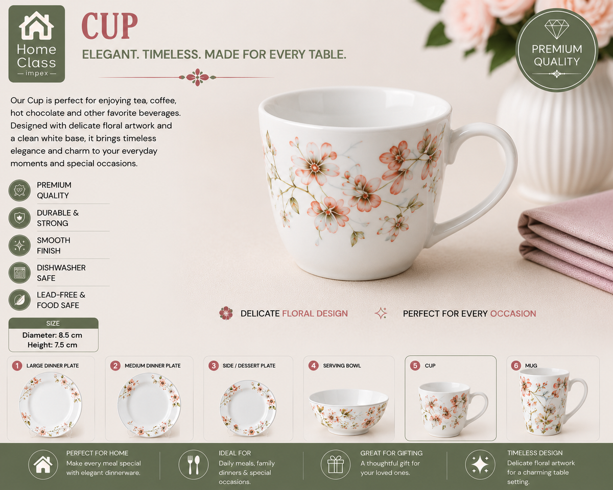 Delicate Floral Patterned Cup