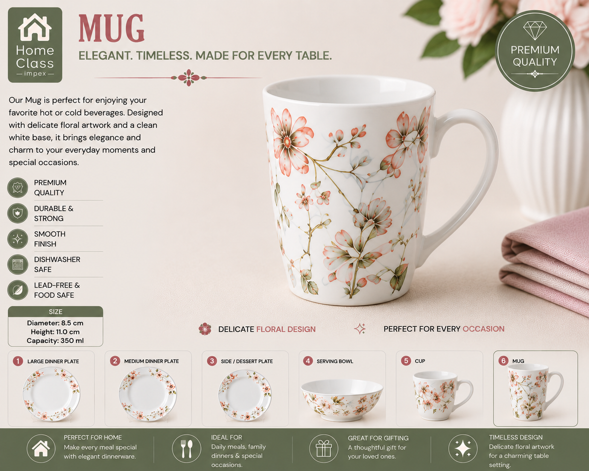 Delicate Floral Patterned Mug