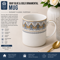 Gray, Blue & Gold Ornamental Mug