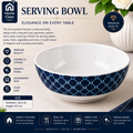 Navy Blue Geometric Patterned Serving Bowl 7inch