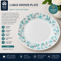 Turquoise Floral Patterned Dinner Plate 10 inch