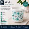 Turquoise Floral Patterned Mug