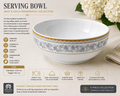 Gray & Gold Ornamental Serving Bowl 8inch