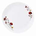 Farfurie mare de cină, model floral roșu, tematică de grădină