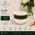 Ceașcă de ceai/cafea din porțelan, verde smarald și auriu