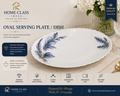 Platou oval de servire / Tavă ovală din porțelan Blue Feather