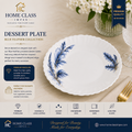 Blue Feather Porcelain Dessert Plate